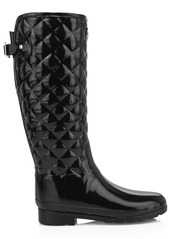 Hunter Refined Tall Gloss Quilted Rain Boots