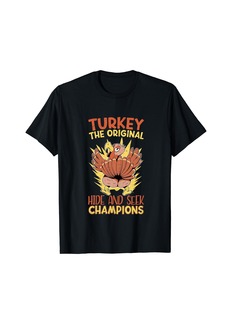 Hunter Turkey The Original Hide And Seek Champions Turkey Hunting T-Shirt