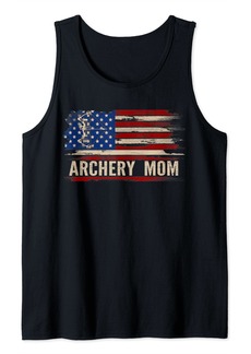 Hunter Vintage Archery Mom American USA Flag Sports Gift Tank Top