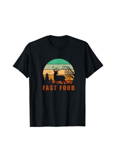 Vintage Deer Hunting Shirt Retro Fast Food Hunter for Dad T-Shirt