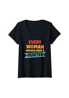 Womens Every Woman Should Have A Hunter V-Neck T-Shirt