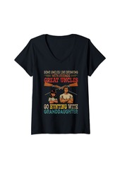 Hunter Womens Great Uncles Go Hunting With Daughters Granddaughter V-Neck T-Shirt