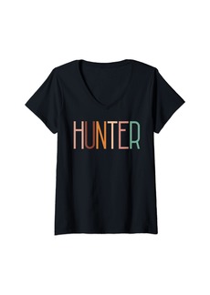 Womens Hunter Hunting Outdoor Enthusiast Nature Wildlife Lover V-Neck T-Shirt