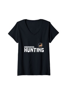 Hunter Womens I'd Rather Hunting Hunting wild Animals V-Neck T-Shirt