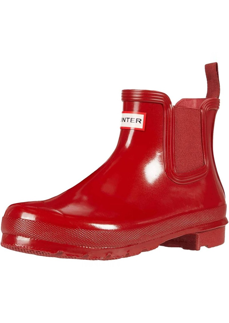 Hunter Women's Original Gloss Chelsea Boots In Military Red