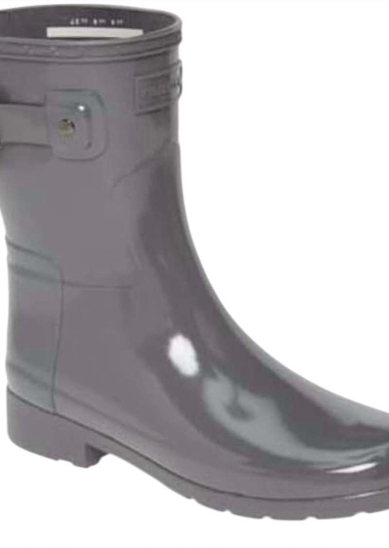 Hunter Women's Original Refined Short Gloss Rain Boot In Stratus