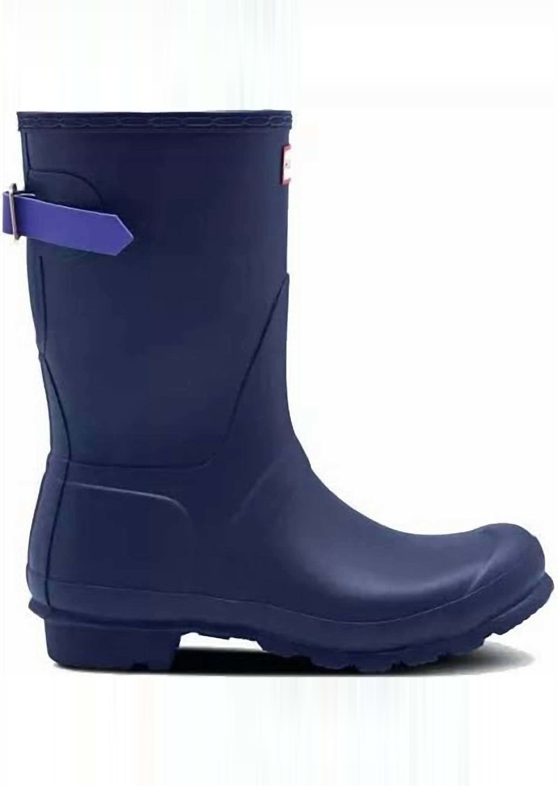 Hunter Women's Original Short Back Adjustable Rain Boot In Melody/electric Storm