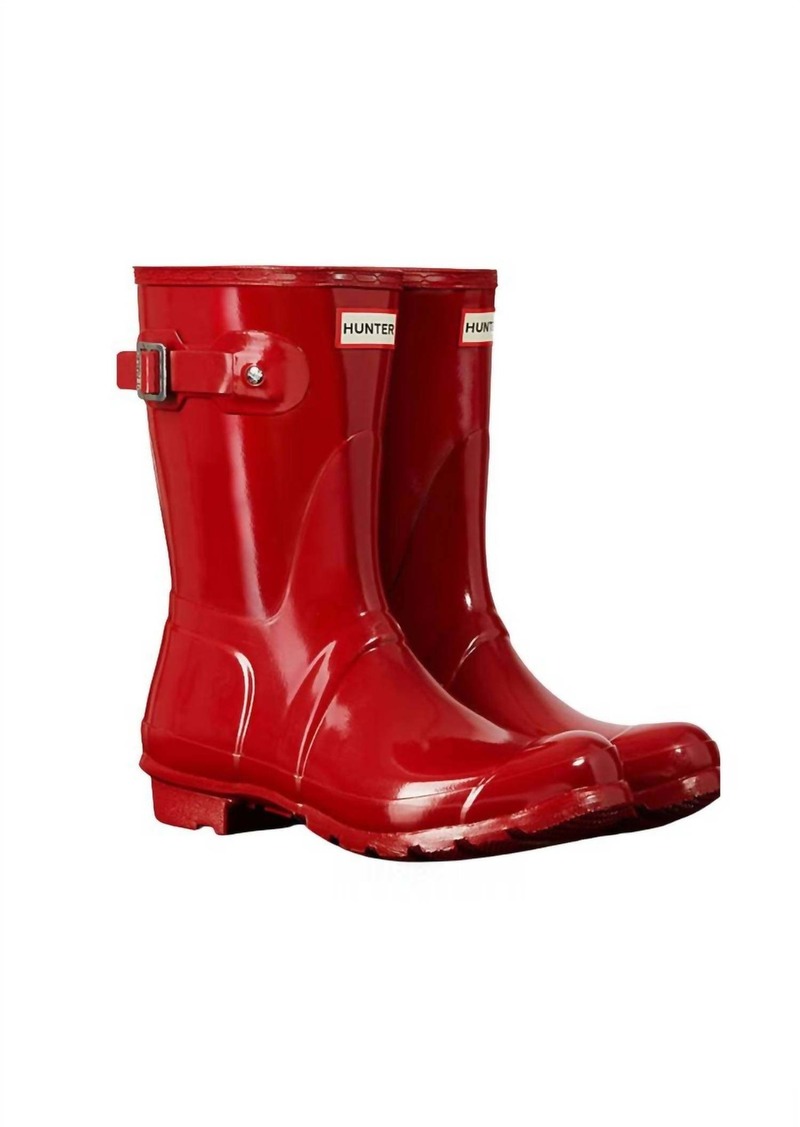 Hunter Women's Original Short Gloss Rain Boots In Military Red