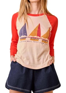 Hunter Yacht Club Raglan Tee In Red