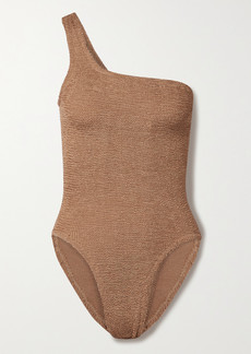 Hunza G Net Sustain Nancy One-shoulder Seersucker Swimsuit