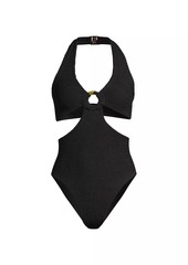 Hunza G Ursula Halter Cutout One-Piece Swimsuit