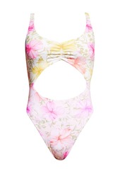 Hurley Floral Cutout One-Piece Swimsuit