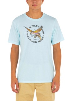 Hurley Flying Fish Mens Crewneck Logo Graphic T-Shirt
