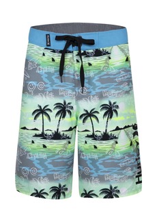 Hurley Big Boys Doodle Paradise All Over Print Boardshorts - Blue Lazer