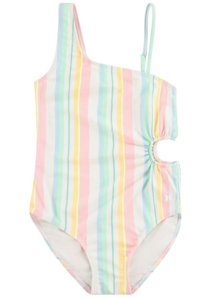 Hurley Big Girls Cut Out One Piece Swimsuit - Pale Ivory, Multi