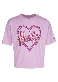 Hurley Boxy Heart Graphic T-Shirt with Hair Tie