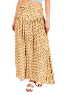 Hurley City Block Button-Up Maxi Skirt in Terracotta at Nordstrom
