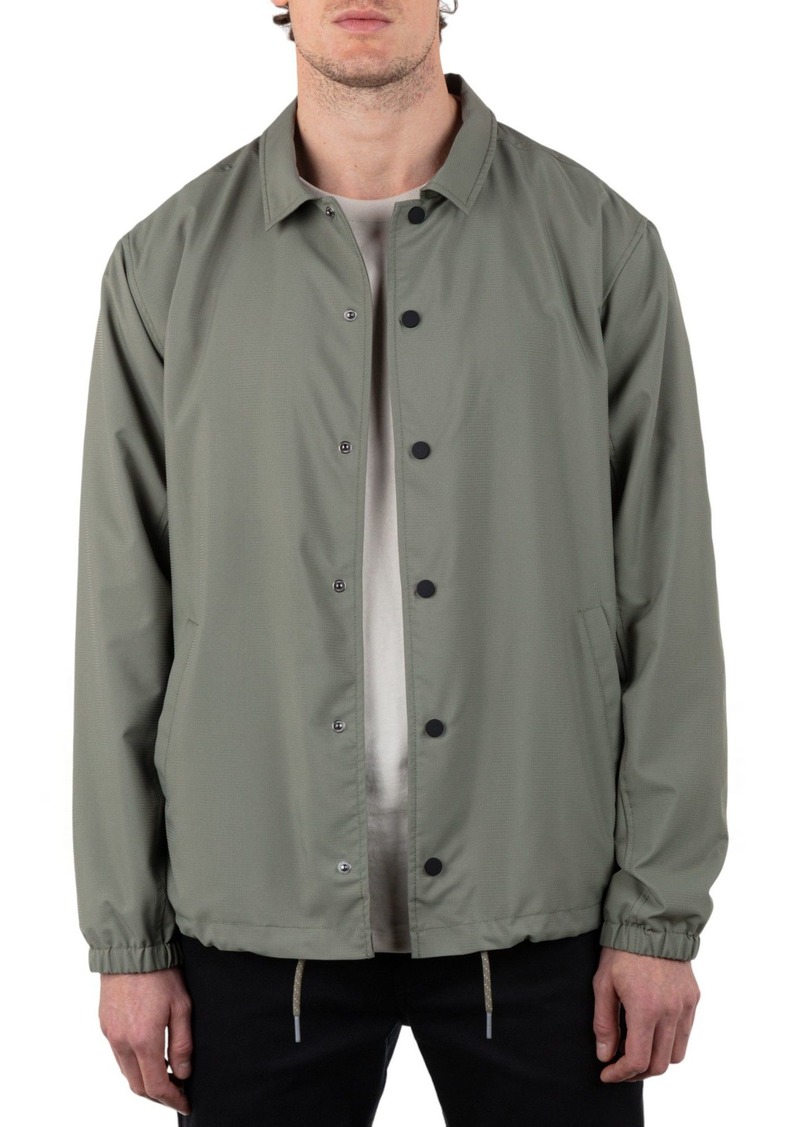 Hurley Coaches Men's Mesh Lined Lightweight Windbreaker Jacket Coat, Small, Army