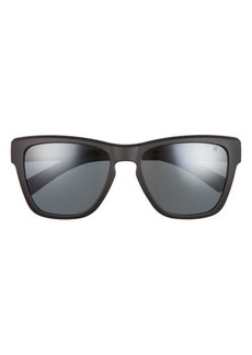 Hurley Deep Sea 54mm Polarized Square Sunglasses in Matte Black/Smoke Base at Nordstrom
