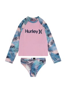 Hurley Girls' Long Sleeve Rash Guard Swimsuit
