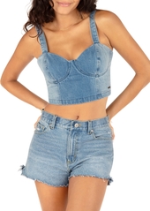 Hurley Juniors' Mika Cropped Corset Tank Top - Denim