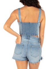 Hurley Juniors' Mika Cropped Corset Tank Top - Denim