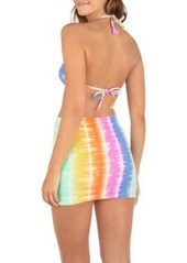 Hurley Juniors Ombre Tie Dyed Triangle Bikini Top Cover Up Mini Skirt