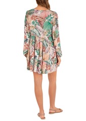 Hurley Juniors' Palmetto Sunset Long-Sleeve Mini Dress - Print