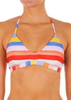 Hurley Juniors' Retro Stripe Adjustable Tie Back Bikini Top Women's Swimsuit