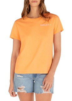 Hurley Juniors' Smile Check Graphic Print Cotton T-Shirt - Orange