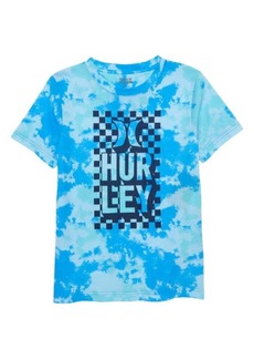 Hurley Kids' Tie Dye Logo Graphic Tee in Blue at Nordstrom