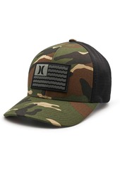 Hurley Men's Camo Icon Flag Trucker Flex Hat - Camo