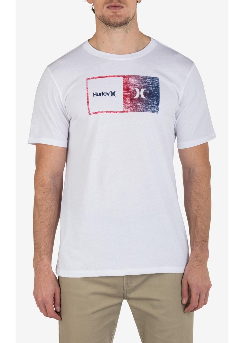 Hurley Men's Everyday Halfer Gradient Short Sleeve T-shirt - White