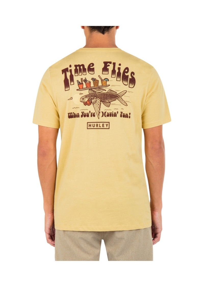 Hurley Men's Everyday Havin' Fun Short Sleeves T-shirt - Dusty Cheddar