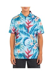 Hurley Men's H2O-Dri Ace Fiesta Mesh Short Sleeve Polo Shirt - Blue Dream