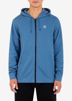 Hurley Men's Icon Chest Logo Full Zip Hooded Sweatshirt - Medium Blue