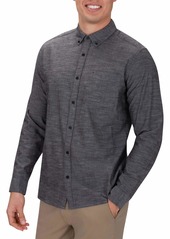 Hurley Men's One & Only Textured Long Sleeve Button Up  M