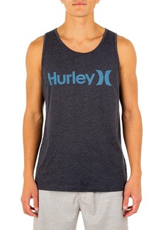 Hurley mens One and Only Graphic Tank Top T Shirt Black Heather Noise Aqua  US