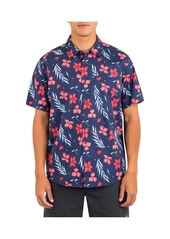 Hurley Men's One and Only Lido Stretch Short Sleeves Shirt - Black Multi