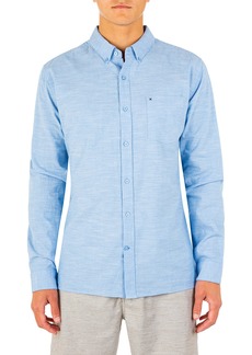 Hurley mens One and Only Textured Long Sleeve Up Button Down Shirt   US