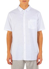 Hurley Men's One and Only Textured Short Sleeve Button Up white S