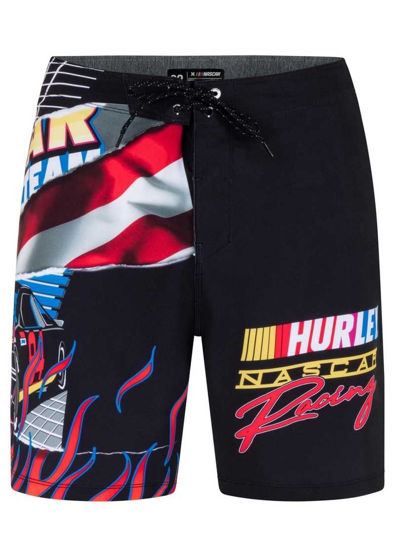 "Hurley Men's Phantom Nascar Racing 20"" Drawstring Board Shorts - Black"