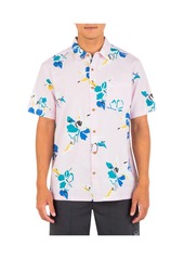Hurley Men's Rincon Linen Short Sleeve Shirt - Flamingo