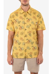 Hurley Men's Rincon Print Short Sleeve Button-Up Shirt - Sunspot