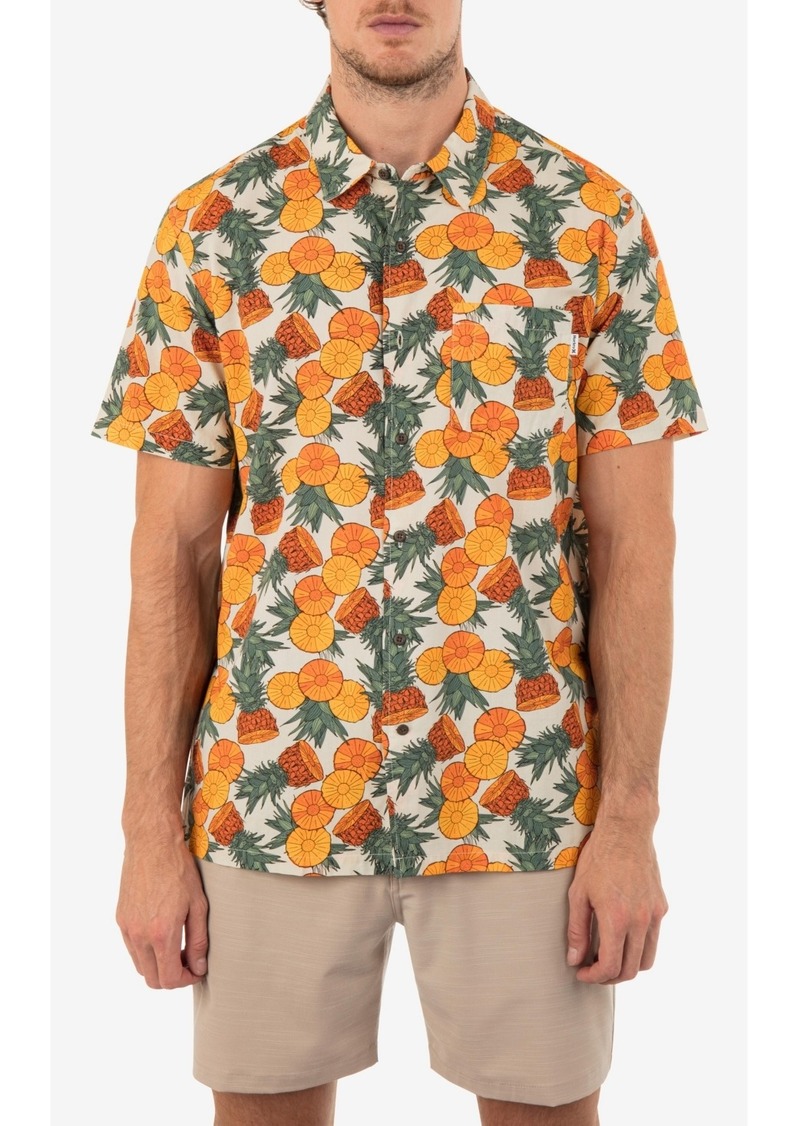 Hurley Men's Rincon Print Short Sleeve Button-Up Shirt - Sunspot