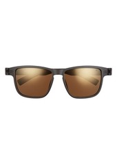 Hurley OGS 57mm Polarized Square Sunglasses in Matte Black/Brown Base at Nordstrom