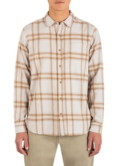 Hurley Portland Plaid Organic Cotton Flannel Button-Up Shirt