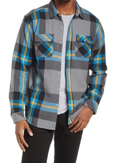 Hurley Santa Cruz Plaid Flannel Shirt in Smoke Grey at Nordstrom