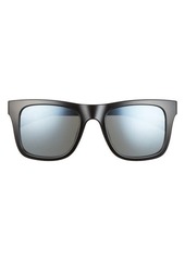Hurley Sunrise 53mm Polarized Square Sunglasses in Shiny Black/Smoke Base at Nordstrom