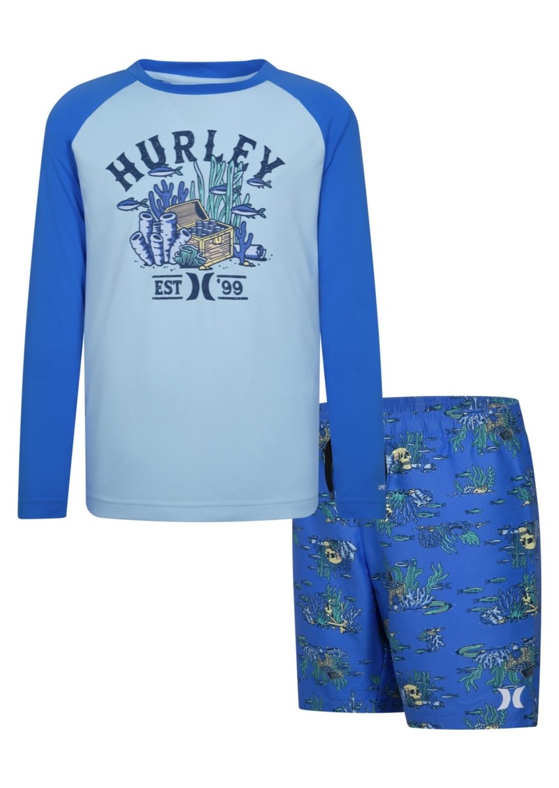 Hurley Toddler Boys Treasure Hunt UPF50+ Swim Set, 2 Piece - Santiago Hurley